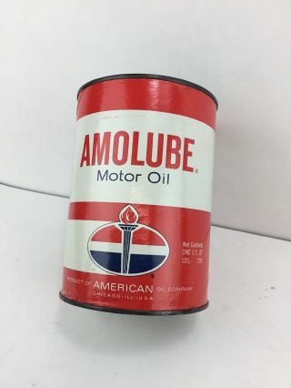Vintage Amolube American Quart Cardboard Oil Can Empty