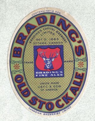 Beer Label - Canada - Brading 