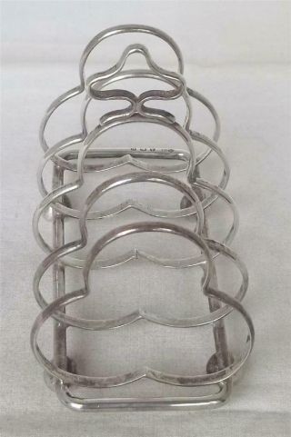 A ANTIQUE SOLID STERLING SILVER SHAPED TOAST RACK BIRMINGHAM 1912. 5