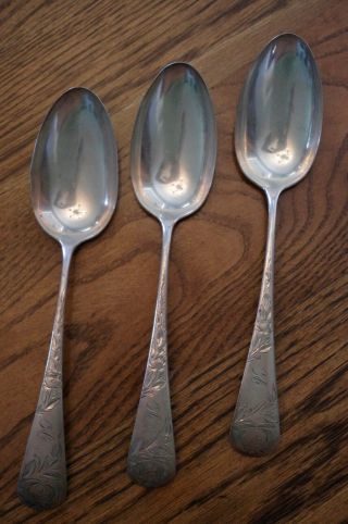 Antique Sterling Silver R Harris & Co Engraved Serving Spoons