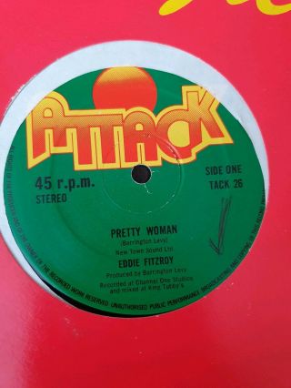 Pretty Woman / Fuss And Fight Edi Fitzroy Attack 12 " Og Classic Roots Steppers