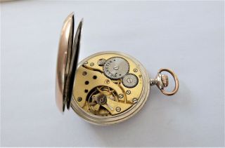 1900 SILVER & GOLD CASED HELVETIA 15 JEWELLED SWISS LEVER POCKET WATCH 6