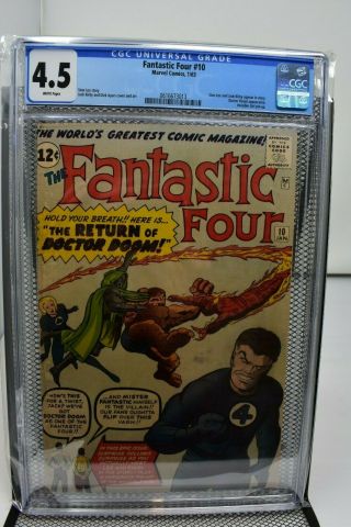 Fantastic Four 10 Cgc 4.  5 Marvel Comics 1963 Lee & Kirby Appearane Dr Doom