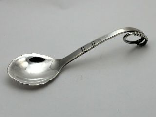 Georg Jensen 122 Sterling Silver Almond Spoon W/leaf Bowl - 4 5/8 "