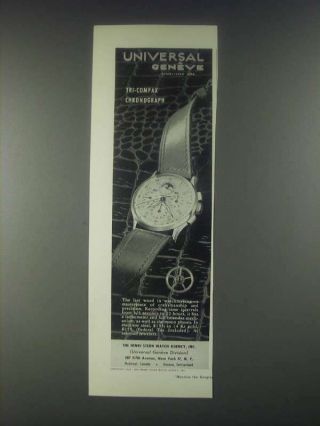 1946 Universal Geneve Tri - Compax Chronograph Ad