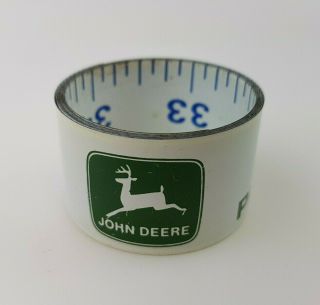 Vintage Advertising John Deere Tape Measure Ruler 3 Foot Metal Roll Up Lukin Usa