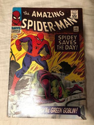 The Spider - Man 40 (sep 1966,  Marvel) Origin Of The Green Goblin.