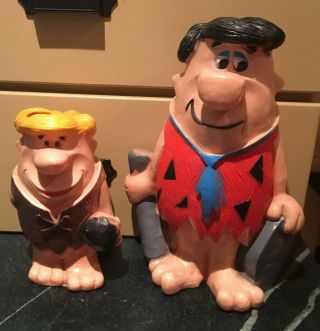 The Flintstones Banks Pair Fred Flintstone & Barney Rubble Plastic