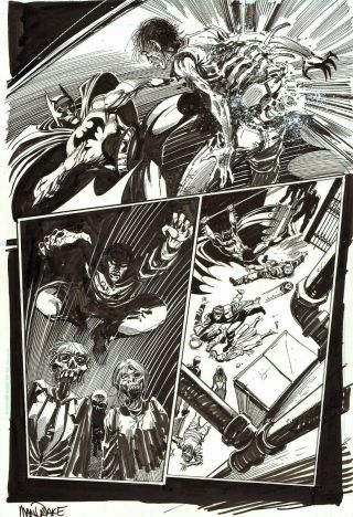 Tom Mandrake Signed 2010 Batman Vs.  Zombies Half Splash Art