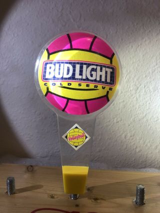 Bud Light Beer Volleyball Cold Serve Keg Draft Acrylic Tap Handle 7  In