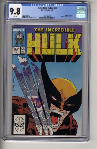 Incredible Hulk 340 (marvel 2/1988) Cgc 9.  8 White Pages Vs Wolverine