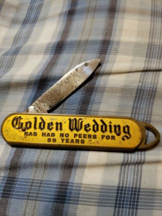 Vintage Golden Wedding Whiskies Advertisement Pocket Knife