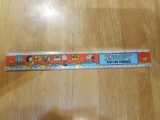 Cute Vintage Snoopy And Friends Plastic Ruler 1966