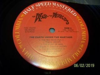Jeff Wayne ' s WAR OF THE WORLDS Half - Speed Mastered double LP vinyl 6