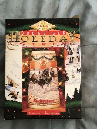 1996 Budweiser Holiday Stein Mug American Homestead 2