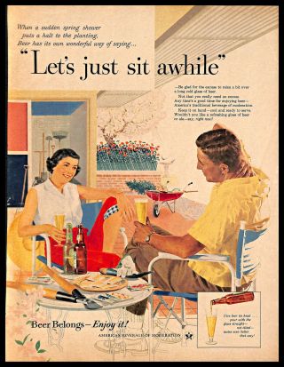 1956 Beer Vintage Print Ad America 