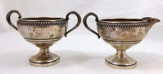 Fisher Silversmiths Inc Sterling Silver Weighted Creamer And Sugar Bowl 765