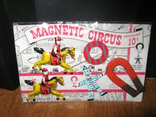 Rare Vintage Magnetic Circus Tin Toy 1960 