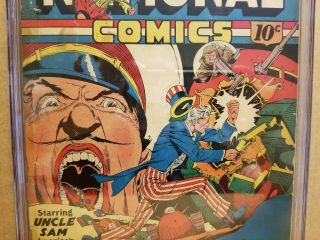 NATIONAL COMICS 12 CGC 3.  0 (GD/VG) CLASSIC LOU FINE WAR COVER 1941 QUALITY 3