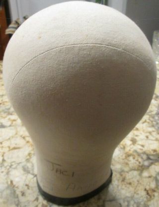 Vtg Millinery Cloth Canvas Mannequin Head Block Form Wig Hat Display Stand 22