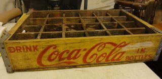 Vintage Early Coke Coca Cola 24 Bottle Divided Wood Crate Wood Antique