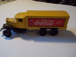 Coca Cola Vintage Yellow Cast Iron Delivery Truck Drink Coca Cola In Bottle