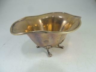 Antique Sterling Silver Footed Bowl Dish 1920s Vintage 86.  7 Grams Monogrammed