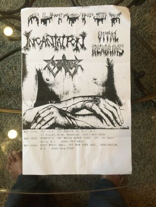 Autopsy/ Incantation/ Vital Remains Over Size 1990 Flyer