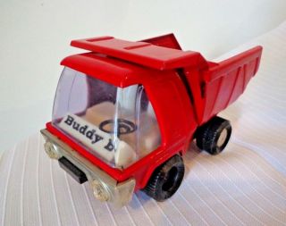 Vintage Buddy L Pressed Steel Mini Red Dump Truck 5 " Toy