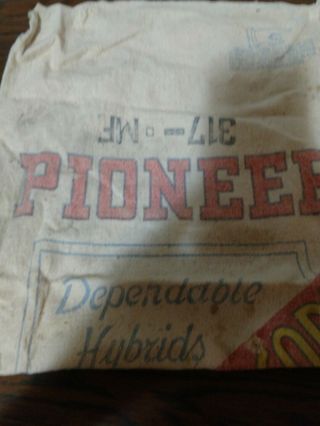 Vintage PIONEER Hybrid Seed X5079MF Corn Cloth Sack Bag Great Shape Shiping 2