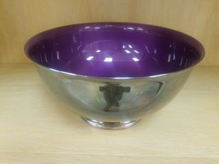 Reeds & Barton Silverplate Bowl Purple Inside