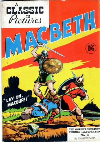A Classic In Pictures: Macbeth 3 Rare U.  K.  Classics Illustrated 1952 Rare