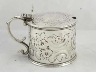 Pretty Antique Victorian Solid Sterling Silver Mustard Pot 1850 William Cooper