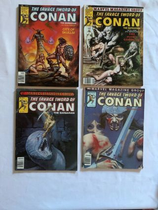 The Savage Sword Of Conan The Barbarian 59 - 62 Marvel 1980 - 81