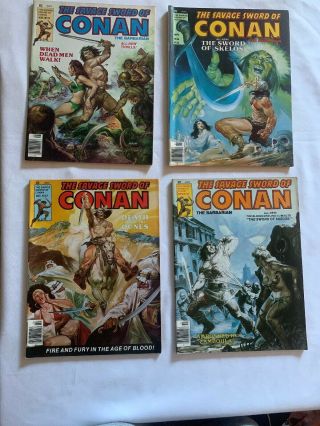 The Savage Sword Of Conan The Barbarian 55 - 58 Marvel 1980