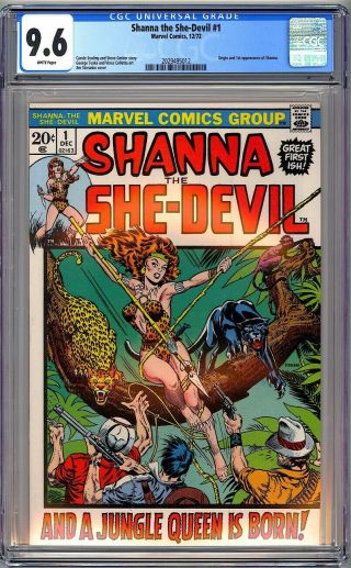 Shanna The She - Devil 1 - Cgc 9.  6 - Wp Nm,  Origin & 1st Shanna - Steranko Cover