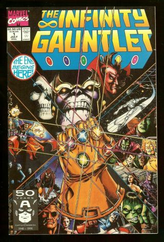 Infinity Gauntlet 1,  Vf/nm 9.  0,  Thanos,  Warlock,  Dr.  Strange,  Spider - Man,  Thor