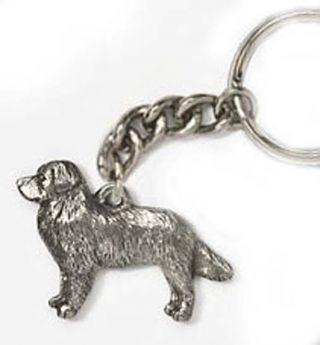 Bernese Mountain Dog Fine Pewter Keychain Key Ring