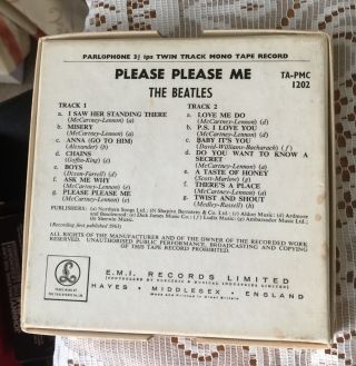 The Beatles Please Please Me Lp plays great & Please Please Me Reel to Reel tape 8