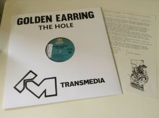 Golden Earring The Hole Lp 1986 Transmedia Promo With Press Release Nm