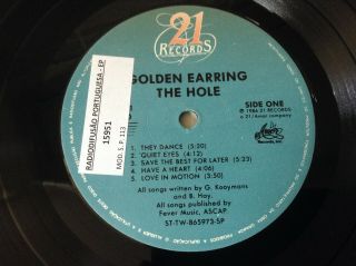 GOLDEN EARRING THE HOLE LP 1986 TRANSMEDIA PROMO WITH PRESS RELEASE NM 2