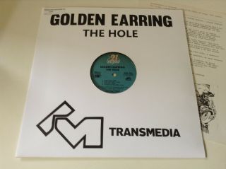 GOLDEN EARRING THE HOLE LP 1986 TRANSMEDIA PROMO WITH PRESS RELEASE NM 3