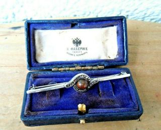 Very Rare Imper.  Russian 84 Silver Brooch Or Tie Pin Faberge Design 19th Century
