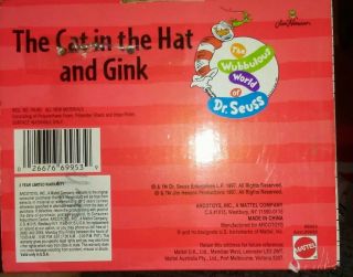 The Cat in the Hat and Gink Jim Henson 1997 Mattel Plush Package 4