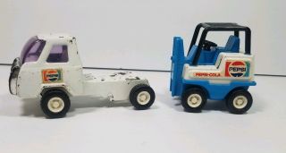 Pepsi Buddy L Forklift & Truck Metal Toys Cars Vintage 70s 80s Cola Delivery