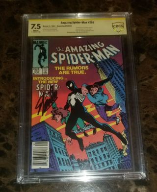 Spider - Man 252 Comic Book Cbcs 7.  5 Signed By Stan Lee (cgc,  Pgx)
