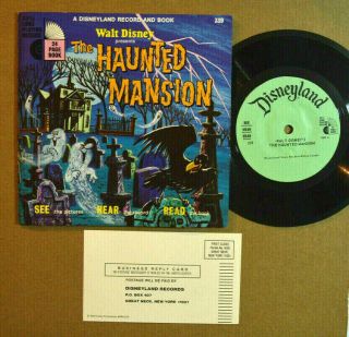 Kids Disney 45 - Walt Disney Presents The Haunted Mansion Book Record Vg,  Hear