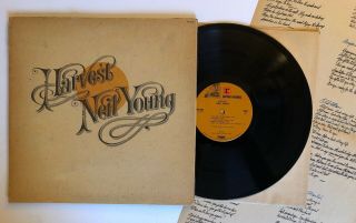 Neil Young - Harvest - 1972 Us 1st Press Textured Cover W/ Poster Ms 2032 (nm -)