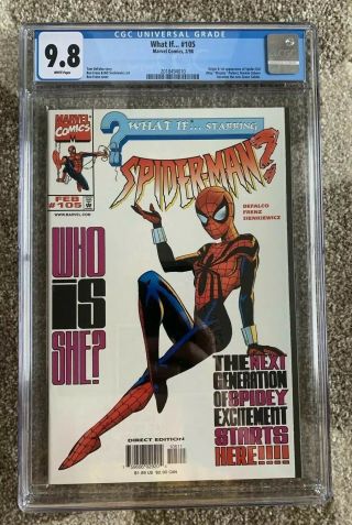 What If? 105 (1998) Cgc 9.  8 White Pages - Origin & 1st Appearance Spider - Girl