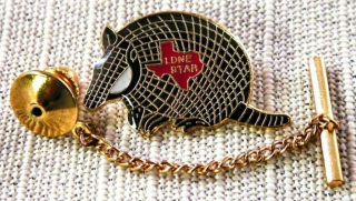 Lone Star Beer Armadillo Tie Tack Pin And Chain Clasp